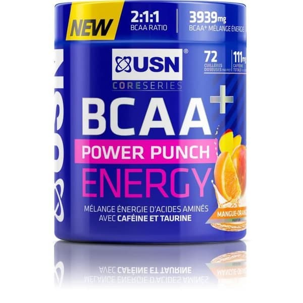 USN BCAA Power Punch Energy Drink - Orange Mango - 400 g