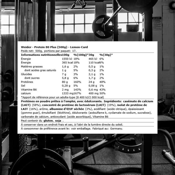 WEIDER Proteinpåse 80+ Citron 500g