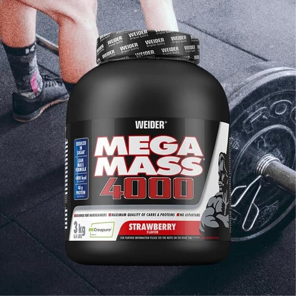 WEIDER Burk Mega Mass 4000 Strawberry 3kg