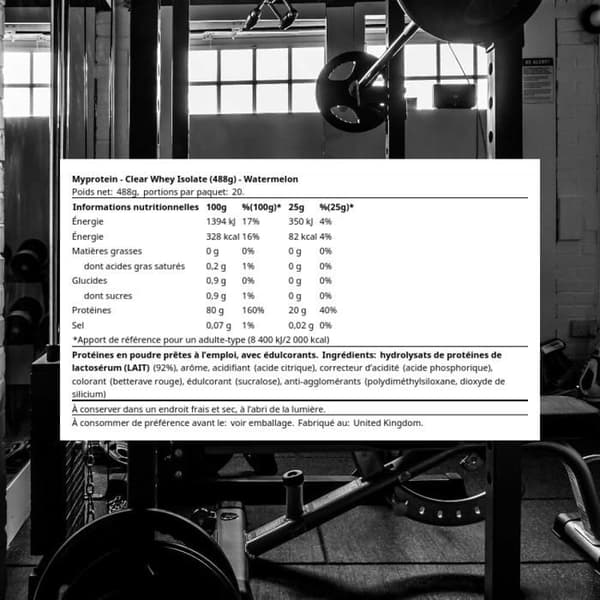 Clair Whey Isolat 488g Vattenmelon Myprotein Protein