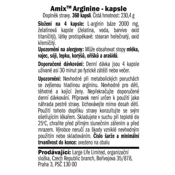 Amix Nutrition Arginine 360 kapslar