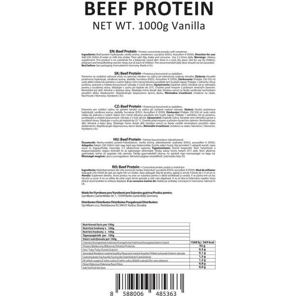 GymBeam Nötkött Protein 1000 g, vanilj