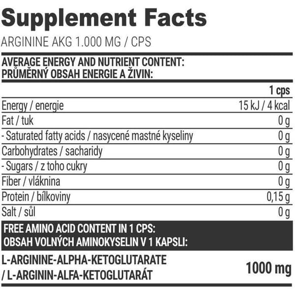 Extrifit Arginine AKG 1000 mg, 100 kapslar