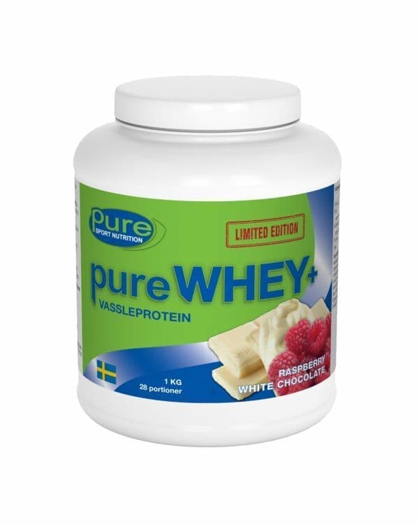 pure WHEY+ 1kg Raspberry white chocolate