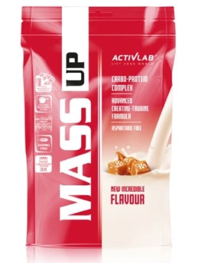 Proteinbar MASS UP - 1200g Karamellbars för ökad muskelmassa. Energirik proteinbar med karamellsmak för effektiv återhämtning och muskeltillväxt. Id