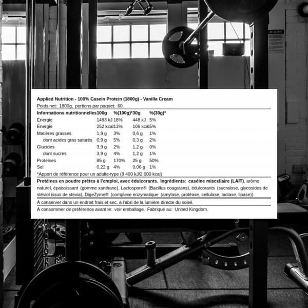 Applied Nutrition Kasein - 100% Kasein Protein - Vaniljkräm 1800g