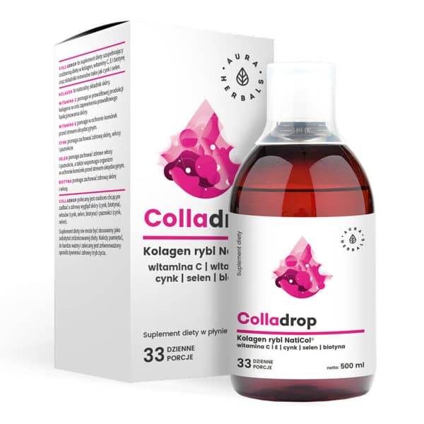 Colladrop fiskkollagen med C-vitamin 500ml - AURA
