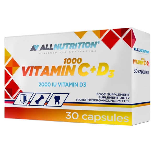 Allnutrition C-vitamin 1000 + D3 30 kapslar
