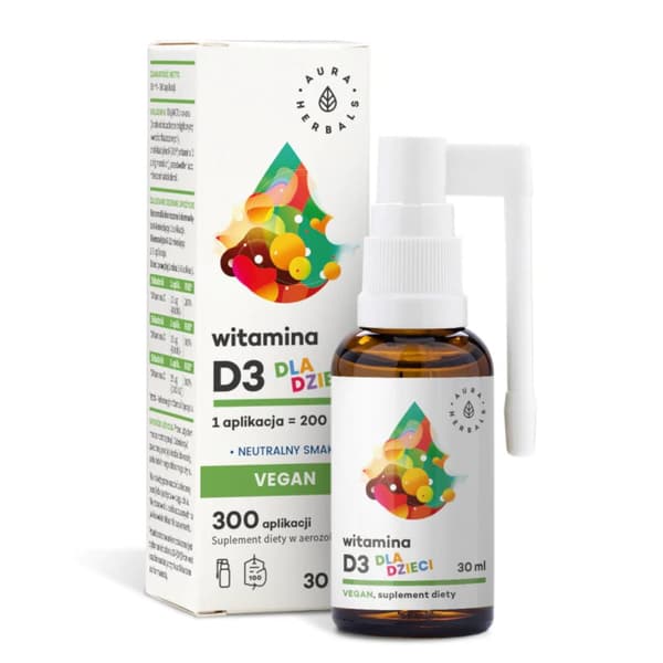 Vitamin D3 Vegansk til børn aerosol 30ml - AURA