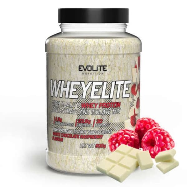 Evolite WheyElite 900g Hvid Chokolade Hindbær