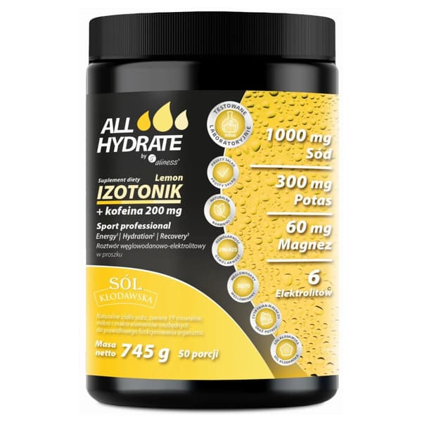 ALLHydrate - Isotoninen sitruuna+kofeiini 200 mg, 745 g
