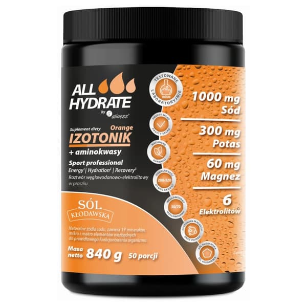 ALLHydrate - Isotoninen appelsiini + aminohapot 840 g