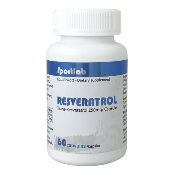 Resveratrol 60 kapslar 250 mg för 60 dagar, Ålders hämmande och Anti-Aging egenskaper
