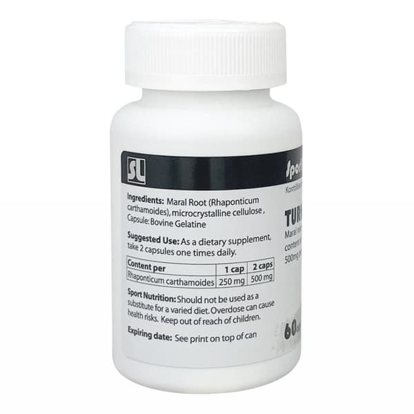 Turkesterone Sportlab 60 kapslar, 250 mg per kapsel av Maralroot & Ajuga Turkestanica Extract