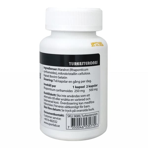 Turkesterone Sportlab 60 kapslar, 250 mg per kapsel av Maralroot & Ajuga Turkestanica Extract