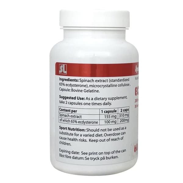 Sportlab Ecdysterone – 200 mg per dosering,  Svensktillverkad - 60 kapslar