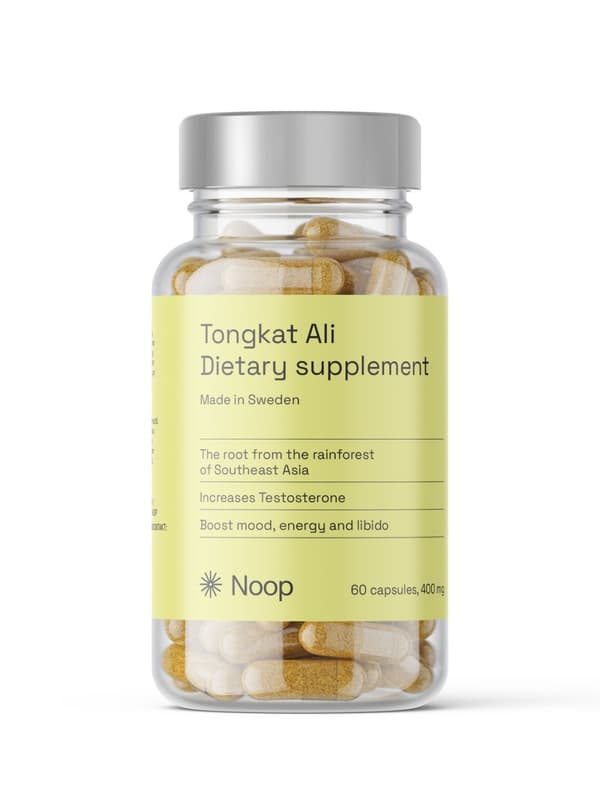 Premium Tongkat Ali Noop, 60 kapslar, 100% Organisk och Rent 200:1 Extract, 400 mg per kapsel