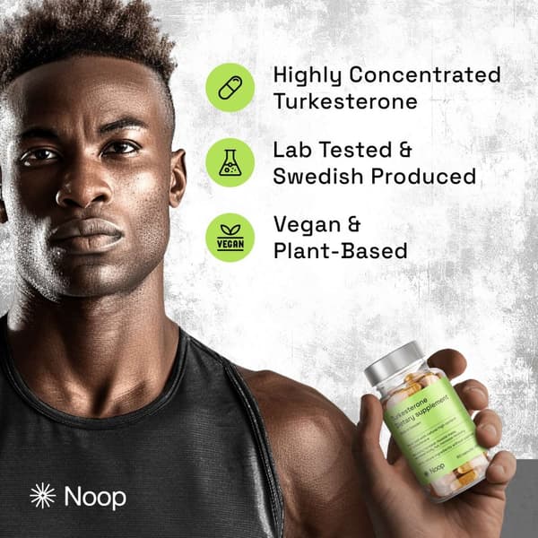 Premium Turkesterone från Noop, 60 kapslar med 400 mg dosering, 60 dagars kur, Testo booster för män