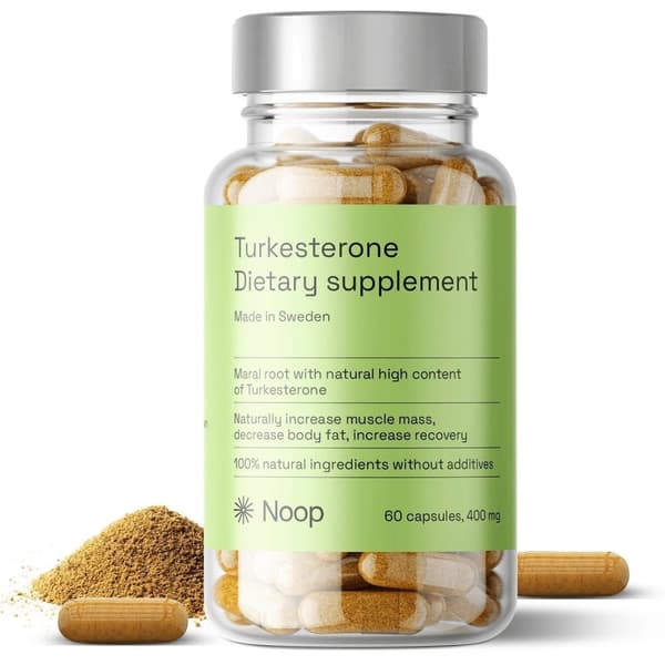Premium Turkesterone från Noop, 60 kapslar med 400 mg dosering, 60 dagars kur, Testo booster för män