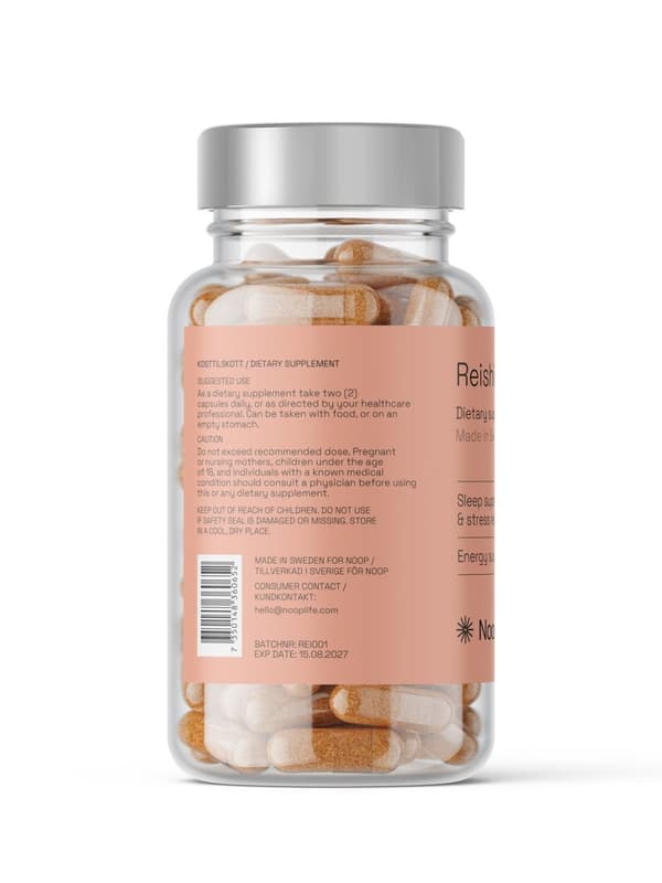 Premium Reishi Svampen Lackticka 60 Kapslar från Noop