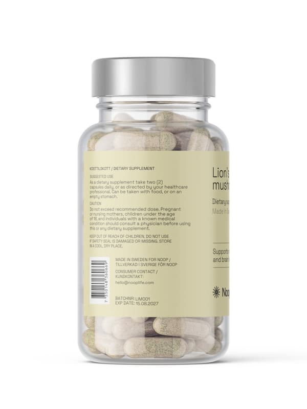 Premium Lion's Mane Svamp, 60 Kapslar från Noop