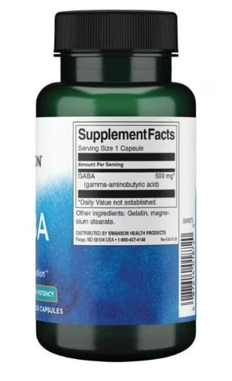 GABA 500 MG 100 CAPSULES SWANSON