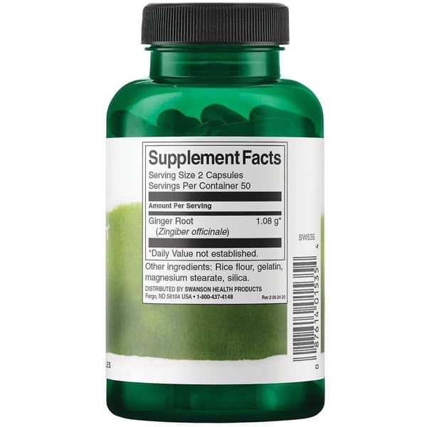 INGEFÄRSROT, GINGER ROOT 540 MG 100 KAPSLAR SWANSON