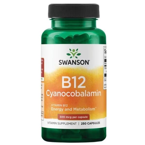 Vitamin B12 500 mcg, 250 kapslar Swanson