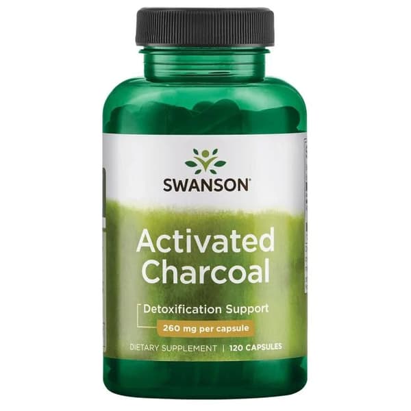 Aktivt Kol, Activated Charcoal – 120 kapslar Swanson