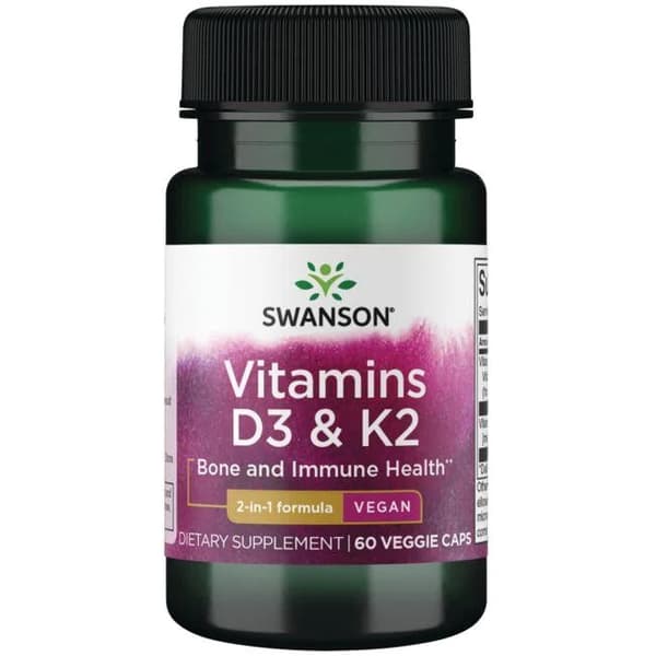 Vitamin D3 & K2 - 60 Capsules Swanson
