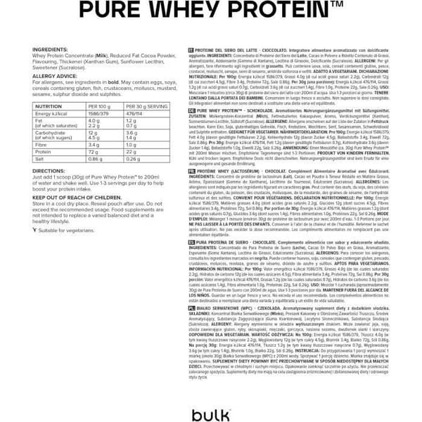 Bulk Protein Whey i Pulver Choklad 2,5 kg