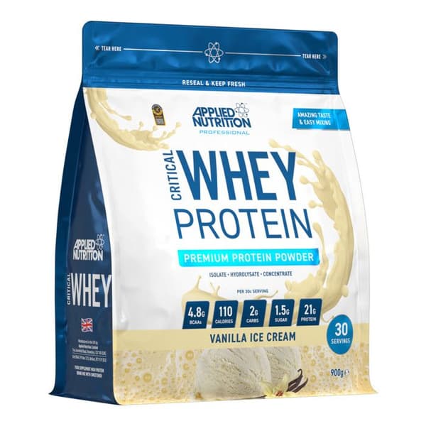 Vasslekoncentrat Applied Nutrition - Critical Whey - Vaniljglass 900g