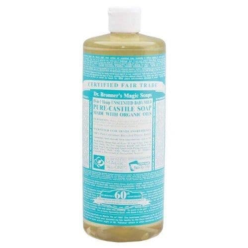 Dr. Bronner - Ekologisk Castile Tvål Oparfymerad Baby-Mild, 32 fl oz vätska (japanimport)