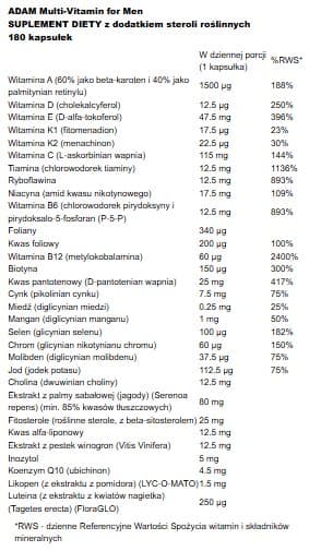 Now Foods Adam Vitaminset för män - 180 mjukgelkapslar