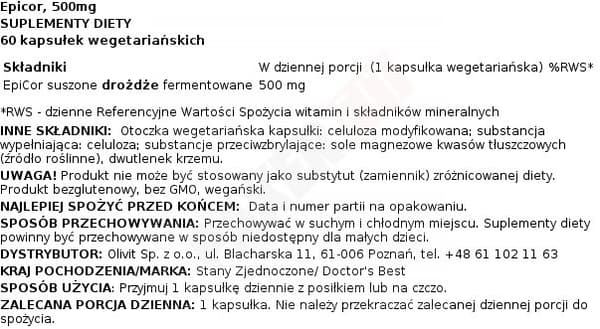 Doctor's Best Epicor 60 Vkapslar