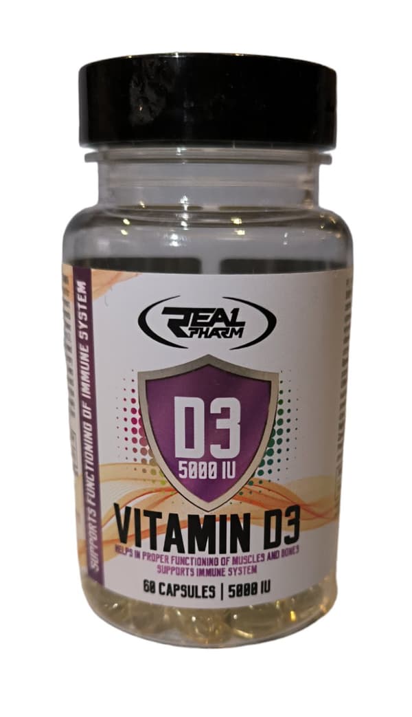 Real Pharm Vitamin D3 Softgels 5000 IE 60 kapslar