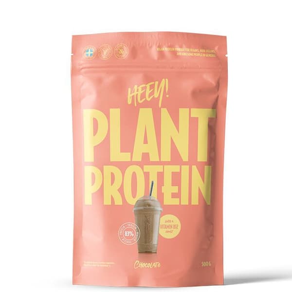 Heey! Plant Protein 500g – 100 % veganskt & fullproppat med näring. Smak Choklad