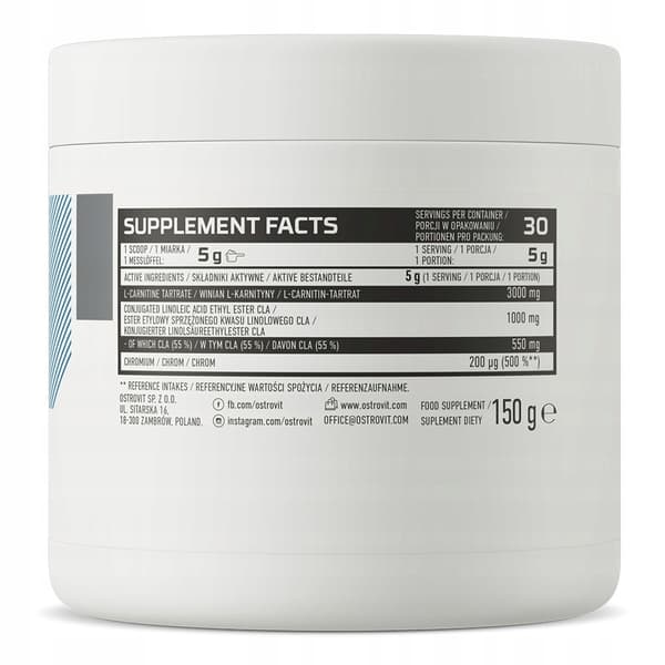OstroVit 3C CLA L-karnitin, Kromförbrännare 150 g