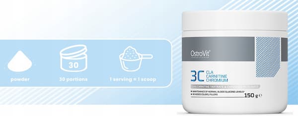 OstroVit 3C CLA L-karnitin, Kromförbrännare 150 g