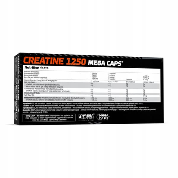 OLIMP CREATINE MEGA CAPS 1250 KREATINMONOHYDRAT NATURLIG KREATIN 120 k