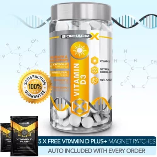 VITAMIN D3 10,000IU 365 TABLETS + VIT D PLUS+ PATCHES STRONGEST PHARMA ...