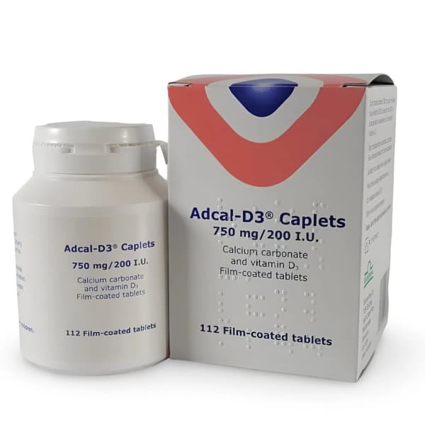 Adcal D3 750mg/200 IU Calcium Carbonate & Vitamin D3112 Caplets | CDON