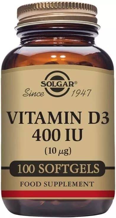 Vitamin D3 400 IU (10 μg) Softgels Pack of 100 Cholecalciferol | CDON