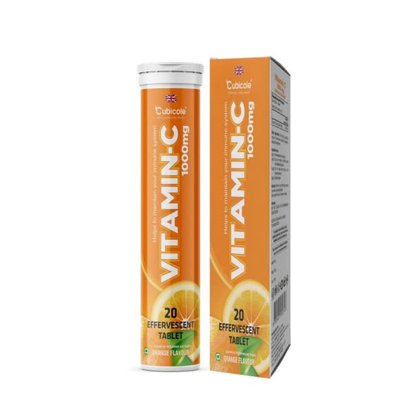 Cubicole Ascorbic Acid Vitamin C 1,000mg Effervescent Tablets 20's | CDON