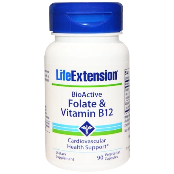BioActive, Folate & Vitamin B12, 90 Veg Caps - Life Extension | CDON