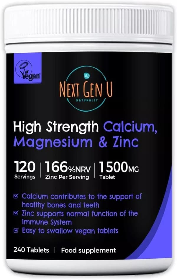 Magnesium Calcium Zinc Vitamin Complex Supplement x 240 Vegan tablets ...