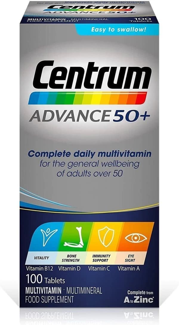 Centrum Advance 50+ Daily Multivitamin Vitality, Bone, Immune, Eye ...