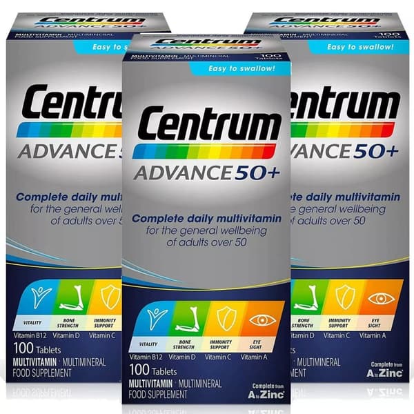 Centrum Advance 50+ Complete Daily Multivitamin Bone, Immune, Eye -300 ...