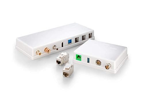 Goobay 79426 Keystone tomt hus, systematisk stik, 8 porte, til CAT, SAT, LAN, HDMI, USB, hvid
