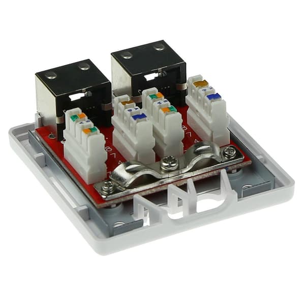 ACT ytmonterad box skärmad 2 portar CAT6. Typ: CAT6 Väggmonteringslåda c6 2p skärmad (FA6004)